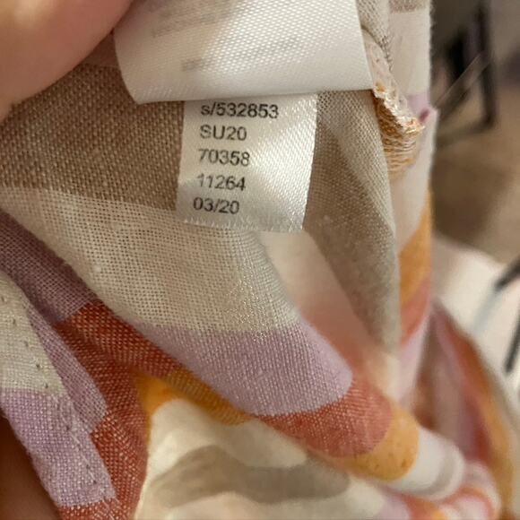 Lou & Grey Striped Linen Twist Front Shirt Women Small Preppy Beach Coastal Pink - Picture 12 of 15